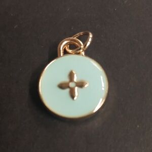 LV Gold and Blue Enamel Charm Pendant
